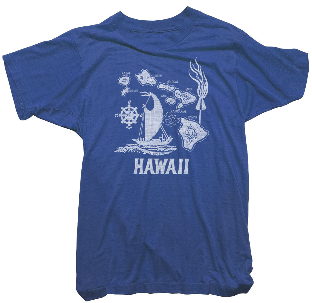Hawaii Map T-Shirt - Worn Free Hawaii Tee