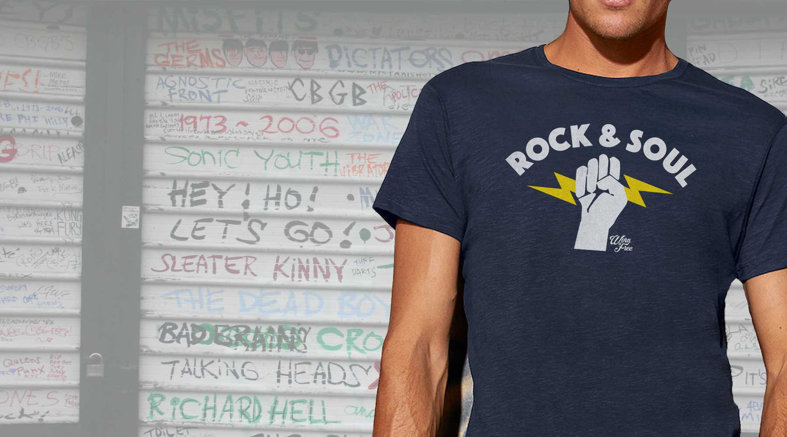 Jeg vil være stærk Prøve Ødelæggelse Worn Free T-Shirts. Rock and Soul T-Shirts worn by music legends.