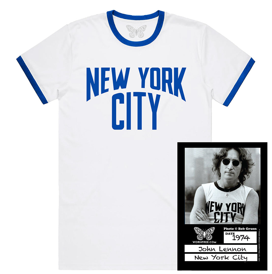 John Lennon Tシャツ 黒 カラフルロゴ ビンテージ John Lennon T-Shirt. New York Tee worn by John Lennon