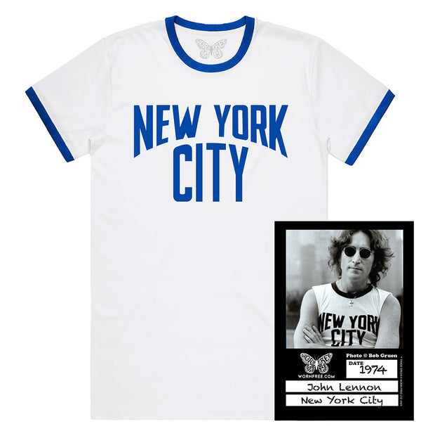 John Lennon T-Shirt. New York Tee worn by John Lennon. Vintage T