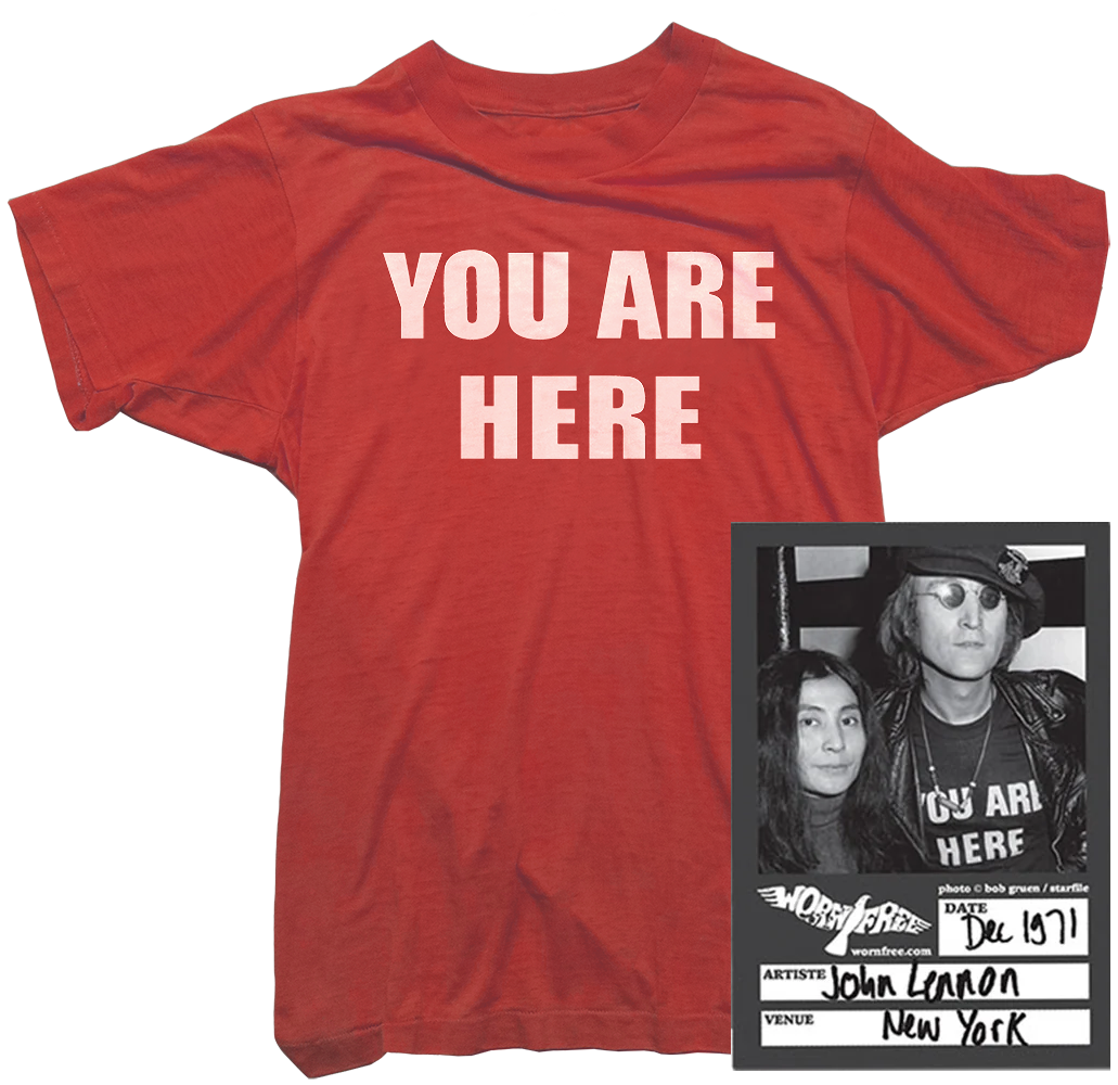 John Lennon T-Shirt - You Are Here Tee worn by John Lennon