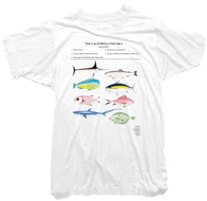 California Fish T-Shirt, Fishing T-shirt White