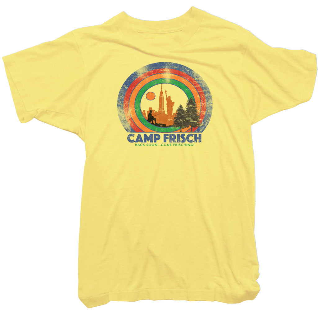 øje Erobrer Akvarium Summer Camp T-Shirt. Camp Frisch Tee, Back soon gone Frisching - Worn Free