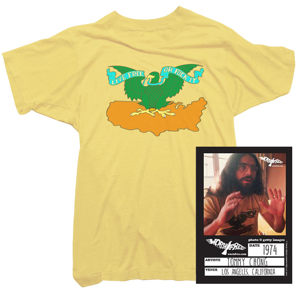 Cheech & Chong T-Shirt - Live Free or Fuck It Tee worn by Tommy Chong