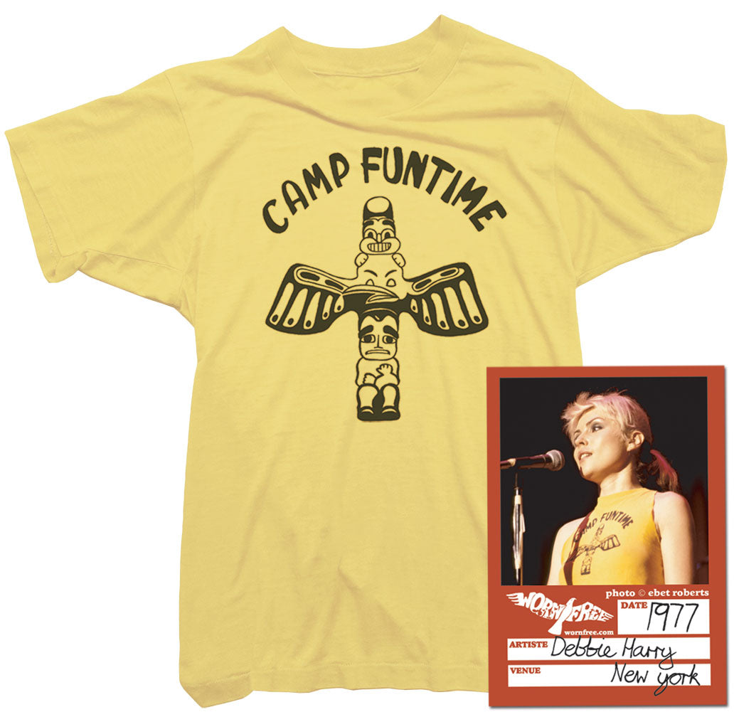 præst Op Bug Blondie T-Shirt worn by Debbie Harry, Camp Funtime Tee. - Worn Free