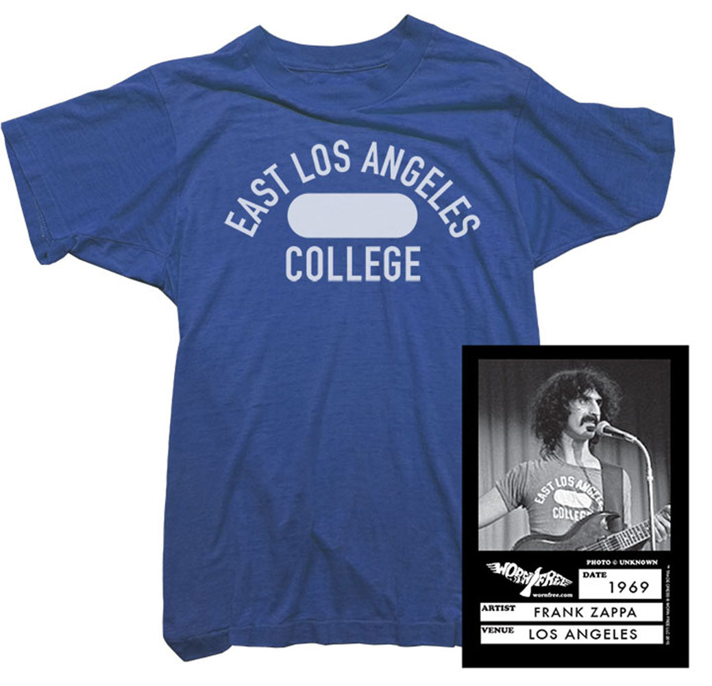 Frank Zappa T-Shirt - Los Angeles College Retro Tee Small / Blue / Womens