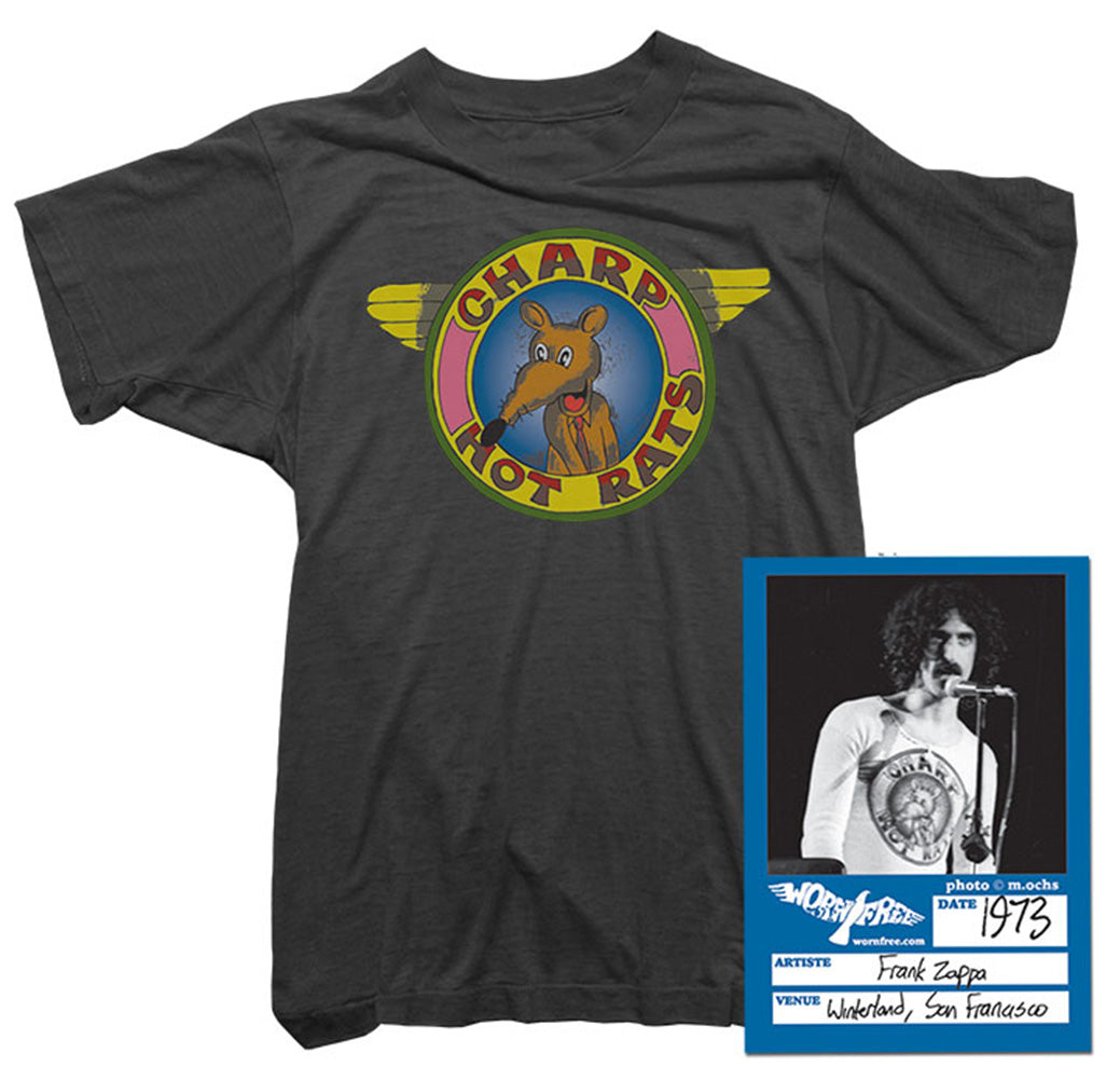 Frank Zappa / フランク・ザッパ [Worn Free] Frank Zappa / Radio Clyde V-Neck Tee (Washed Blue) (Womens) Frank Zappa T-Shirt - Radio Clyde Vintage Rock Tee - Worn Free