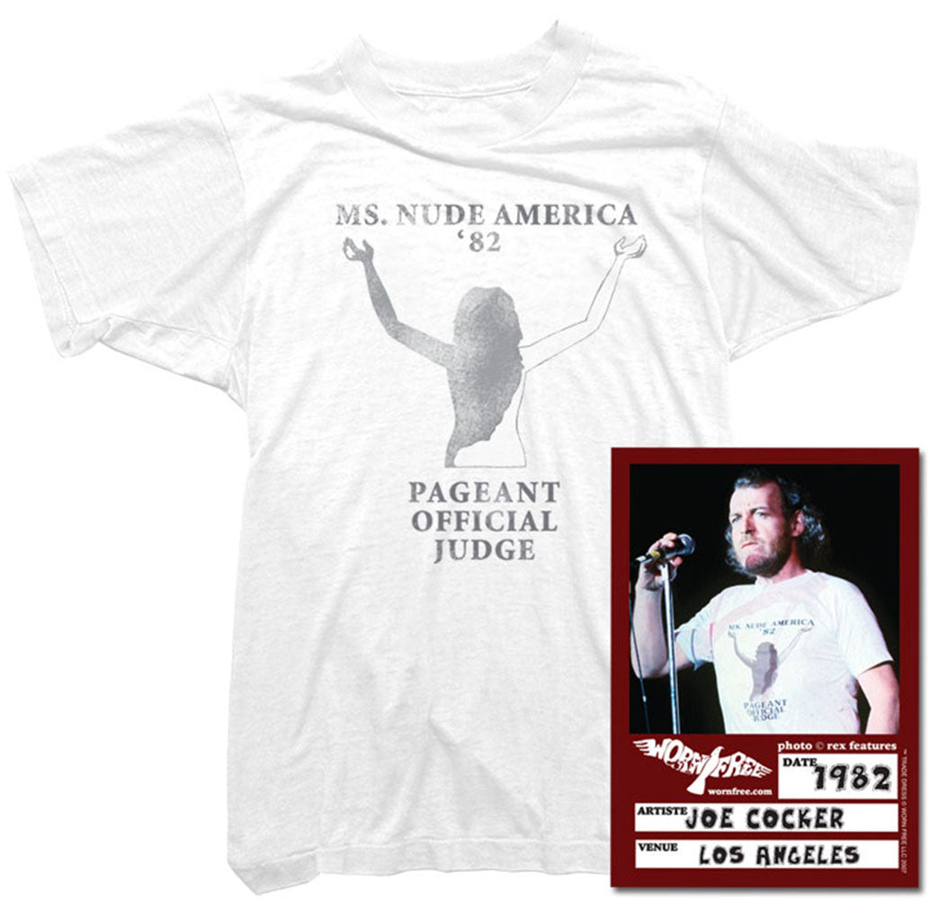 Joe Cocker T-Shirt - Ms Nude America Tee worn by Joe Cocker