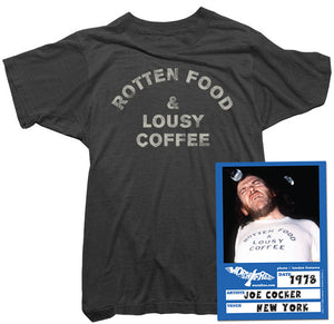 Joe Cocker T-Shirt - Rotten Food & Lousy Coffee Tee worn by Joe Cocker