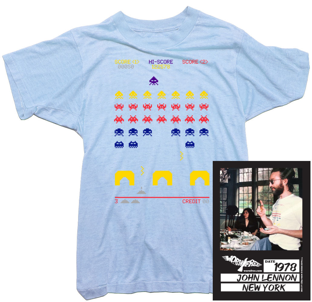 John Lennon T-Shirt. Space Invaders worn by John Lennon. 70s Tee