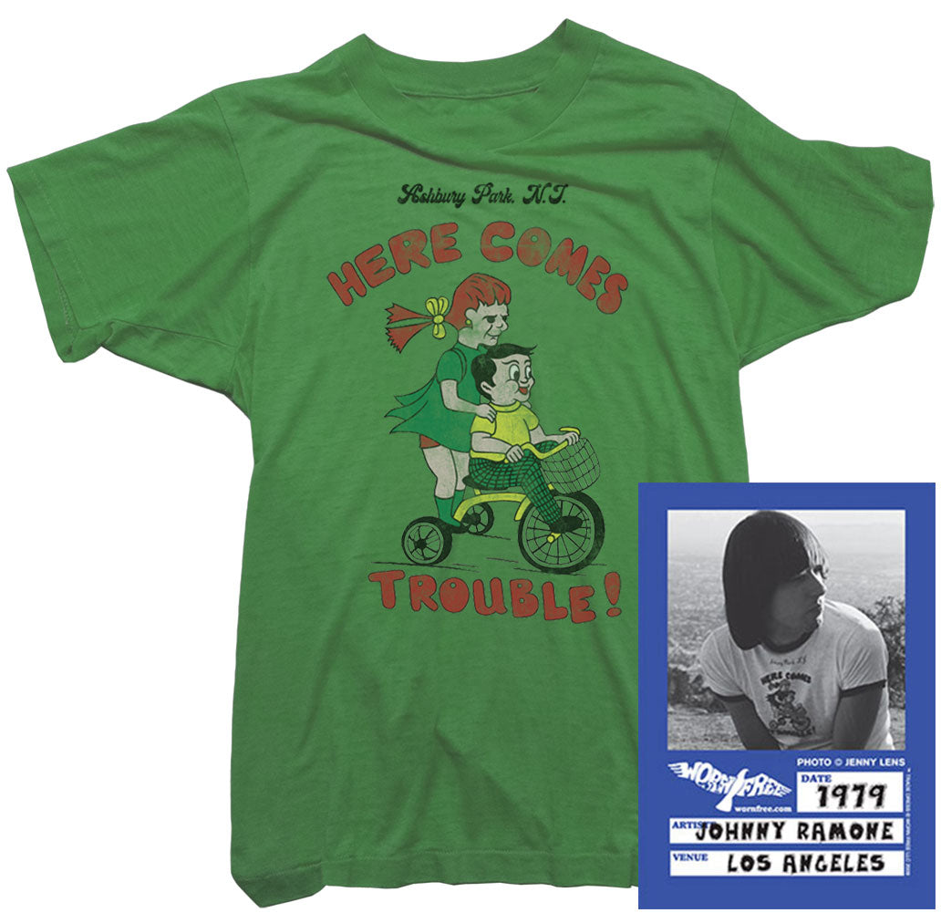 Ramones T-Shirt. Here come trouble T-shirt worn by Johnny