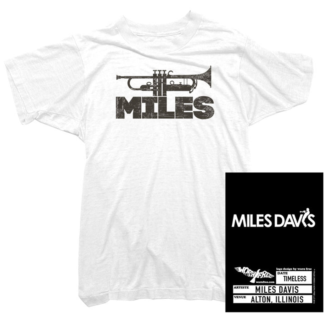 Miles Davis TShirt. Trumpet Logo Tee. Jazz Tee Shirt. Worn Free