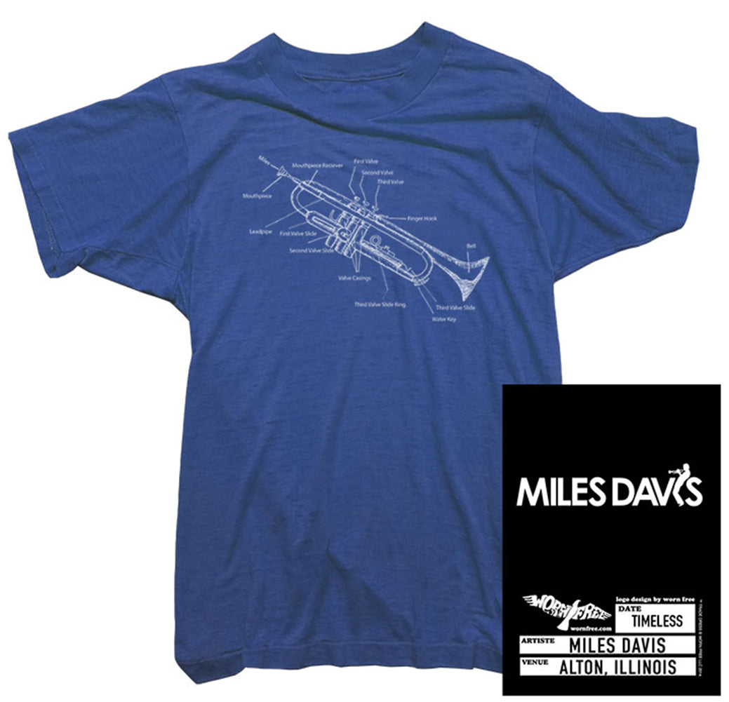 Miles Davis T-Shirt. Trumpet Parts Tee. Jazz T-Shirt. - Worn Free