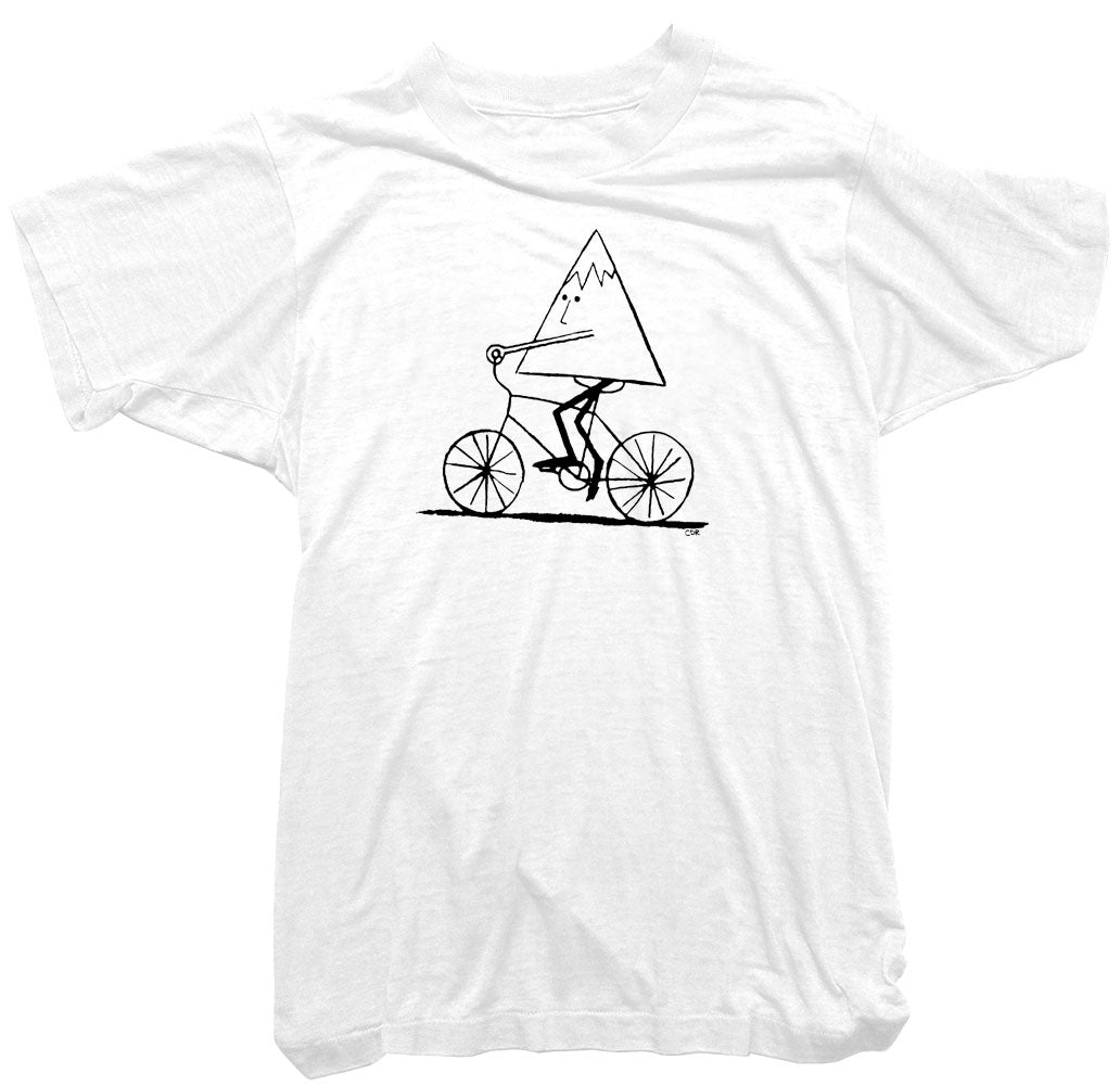 Mountain Bike T-Shirt. Cycling T-Shirt by illustrator CDR. XXL / White / Womens