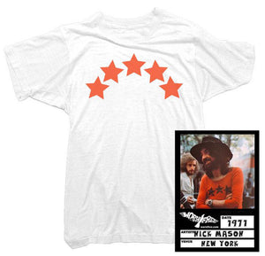 Pink Floyd T Shirt. Stars tee worn by Nick Mason. Worn Free