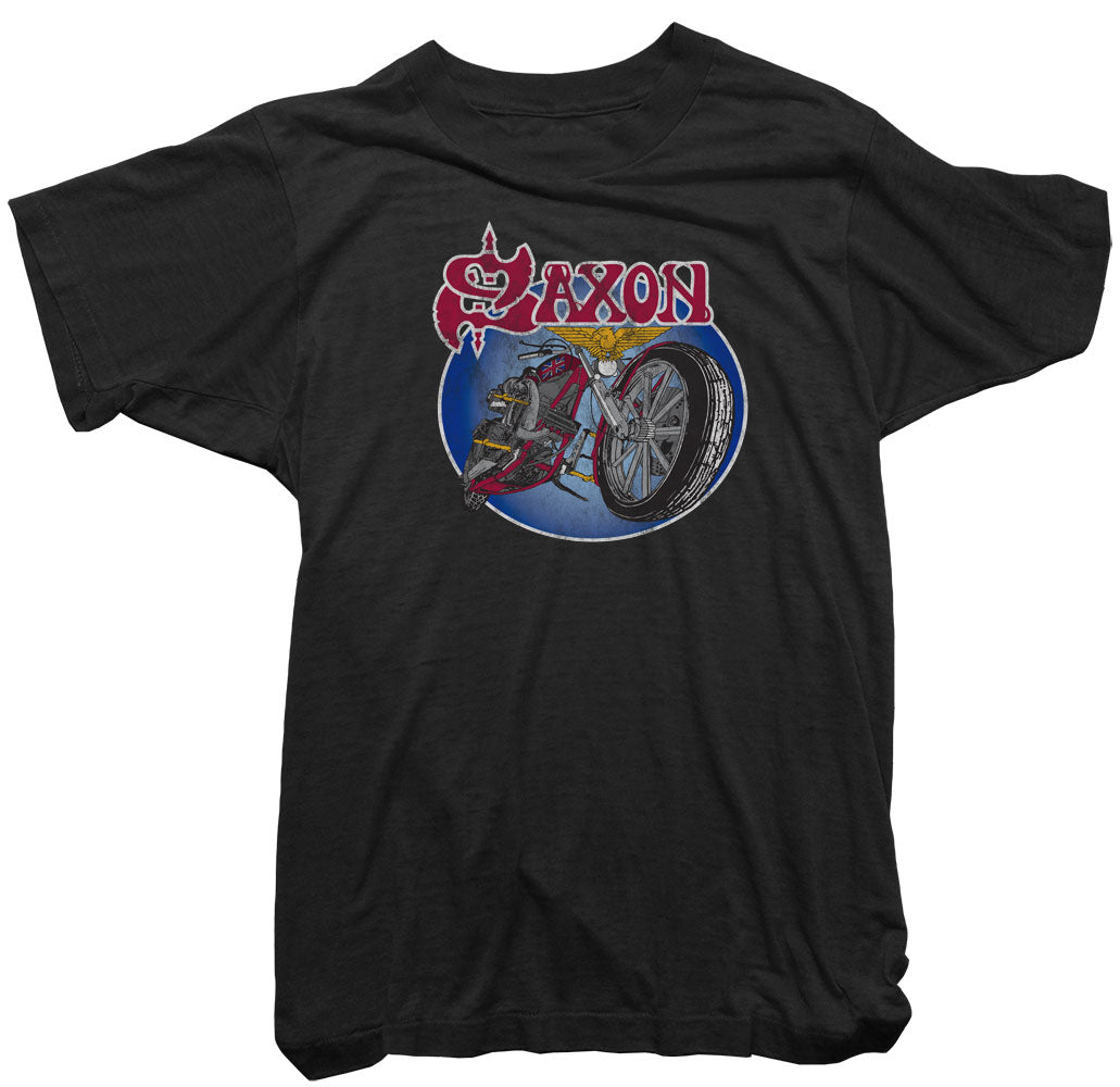 Saxon T-Shirt. Saxon Motorbike Tee. - Worn Free
