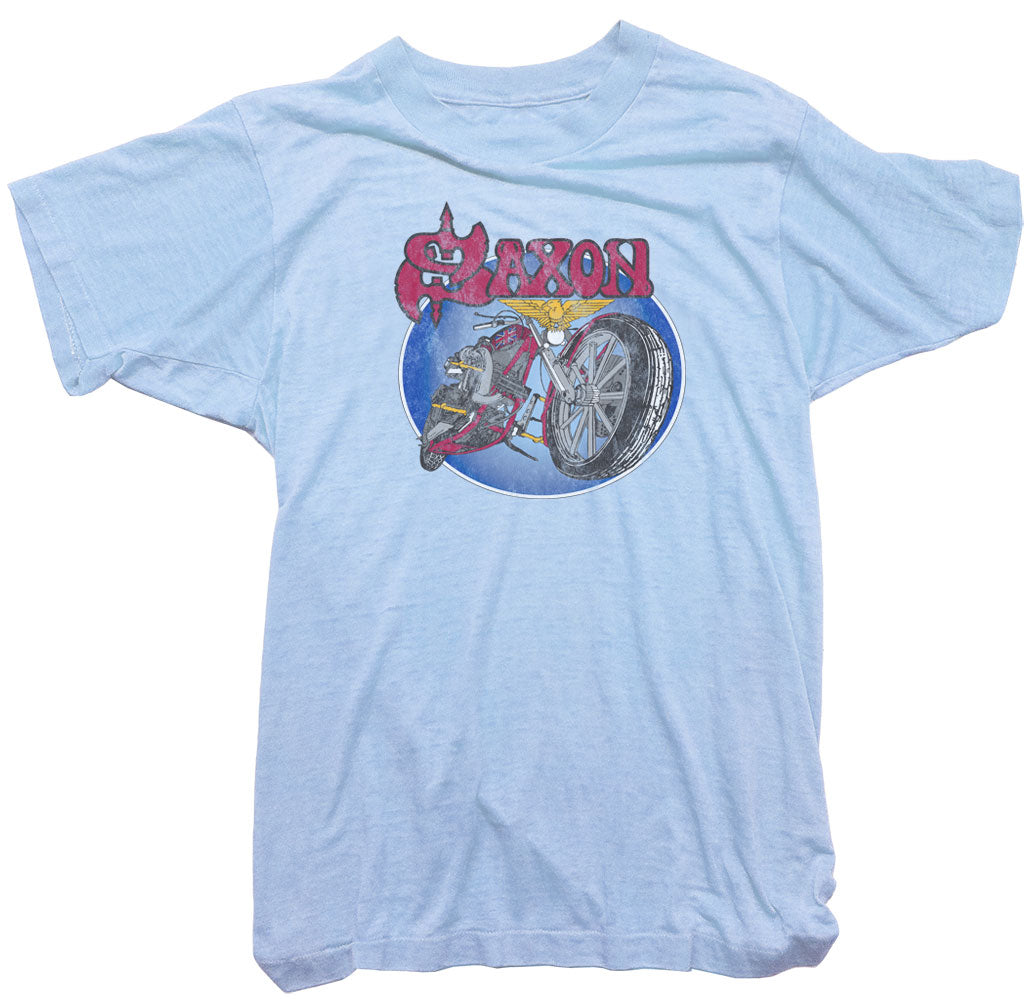 thumbnail image 2 of Saxon Tshirt - Denim And Leather And Other Cool Saxon T-Shirts At 2 of 14