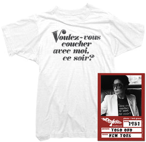 Yoko Ono T-Shirt - Voulez-vous Tee worn by Yoko Ono